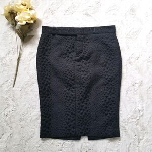 Vintage Gucci Black Wool Silk Textured Skirt Sz 38